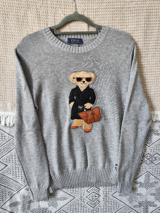 Ralph Lauren Sweaters - Polo Ralph Lauren Grey Polo Bear Crew Neck Sweater